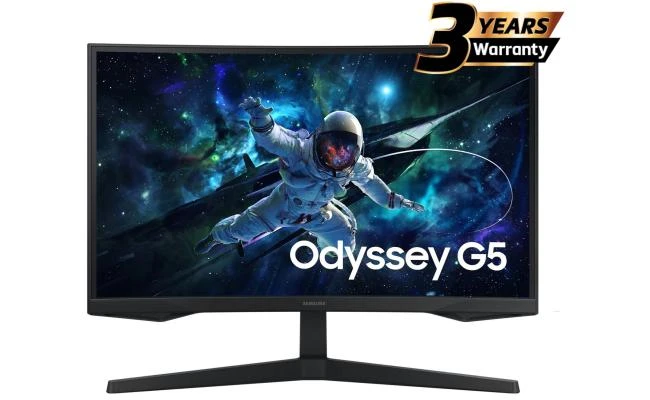 شاشة الألعاب Samsung Odyssey G5 (CG55) 32 بوصة VA، 2K QHD (2560 x 1440)، 165 هرتز، 1 مللي ثانية، HDR10، 1000R منحنية، دعم FreeSync