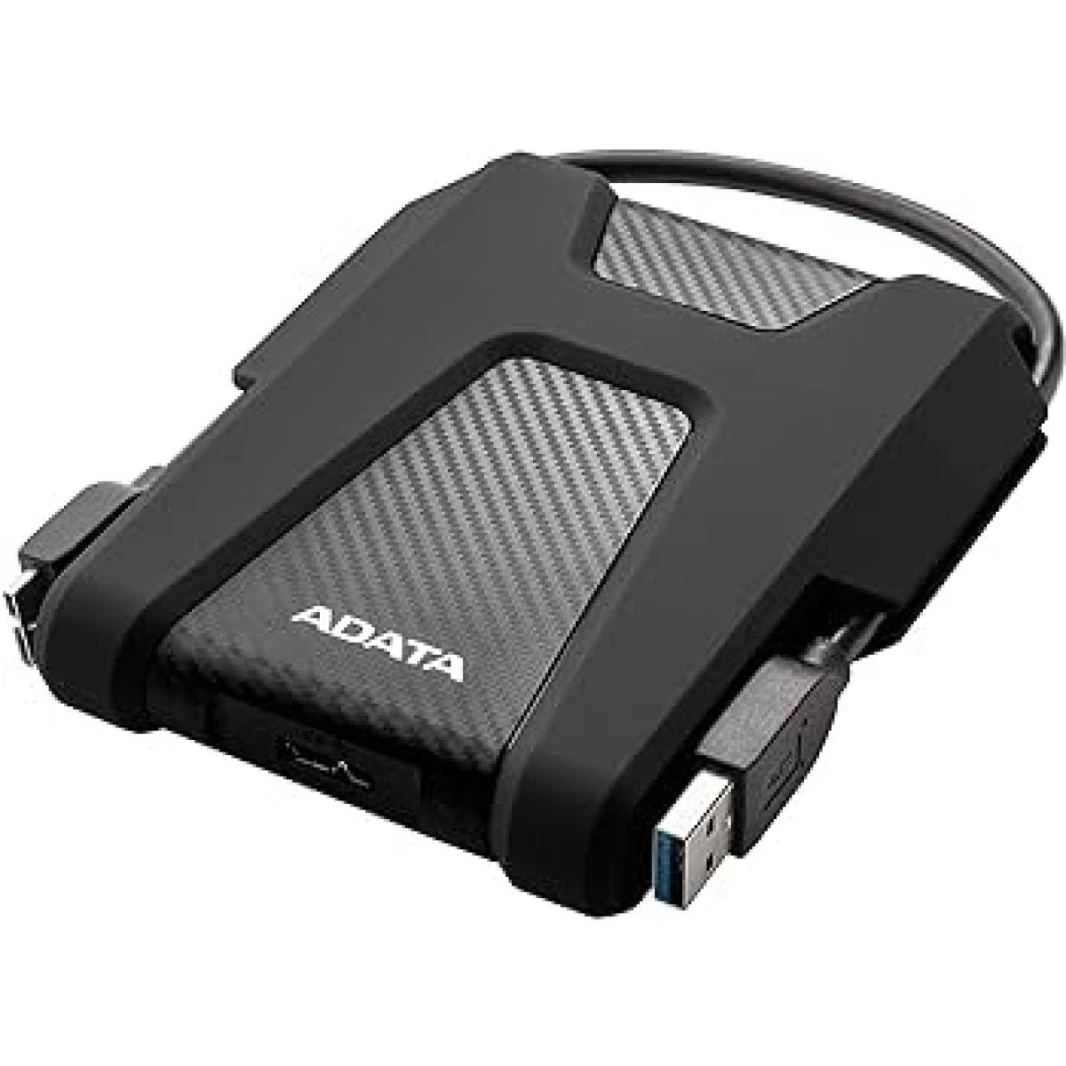 ADATA HD680 2 تيرابايت USB 3.2 Gen 1 محرك الأقراص الصلبة الخارجي المحمول المقاوم للصدمات بدرجة عسكرية 2.5 بوصة مع - أسود