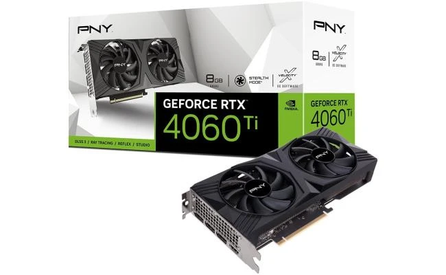 بي ان واي جي فورس RTX 4060 Ti 8 جيجا فيرتو ثنائي المروحة 8 جيجا GDDR6 - بطاقة الرسومات