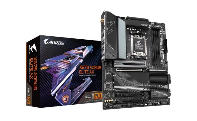 جيجابايت X670 AORUS ELITE AX (WiFi 6E) AMD RYZEN 7000 Series AM5/DDR5/PCIe 5.0/4xM.2 - اللوحة الأم للألعاب ATX