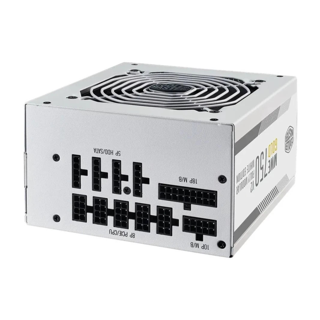 Cooler Master MWE GOLD 750 V2 (الإصدار الأبيض) (ATX 3.0) 750 وات 80 Plus مزود طاقة معياري بالكامل ذهبي مع موصل (12VHPWR) PCIE 5.0