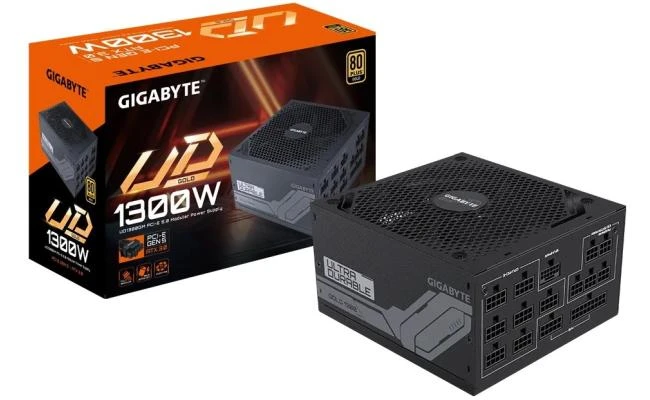 GIGABYTE UD1300GM PG5 1300W (ATX 3.0) PCIE 5.0 (12VHPWR) 80 Plus Gold وحدات تزويد الطاقة الكاملة