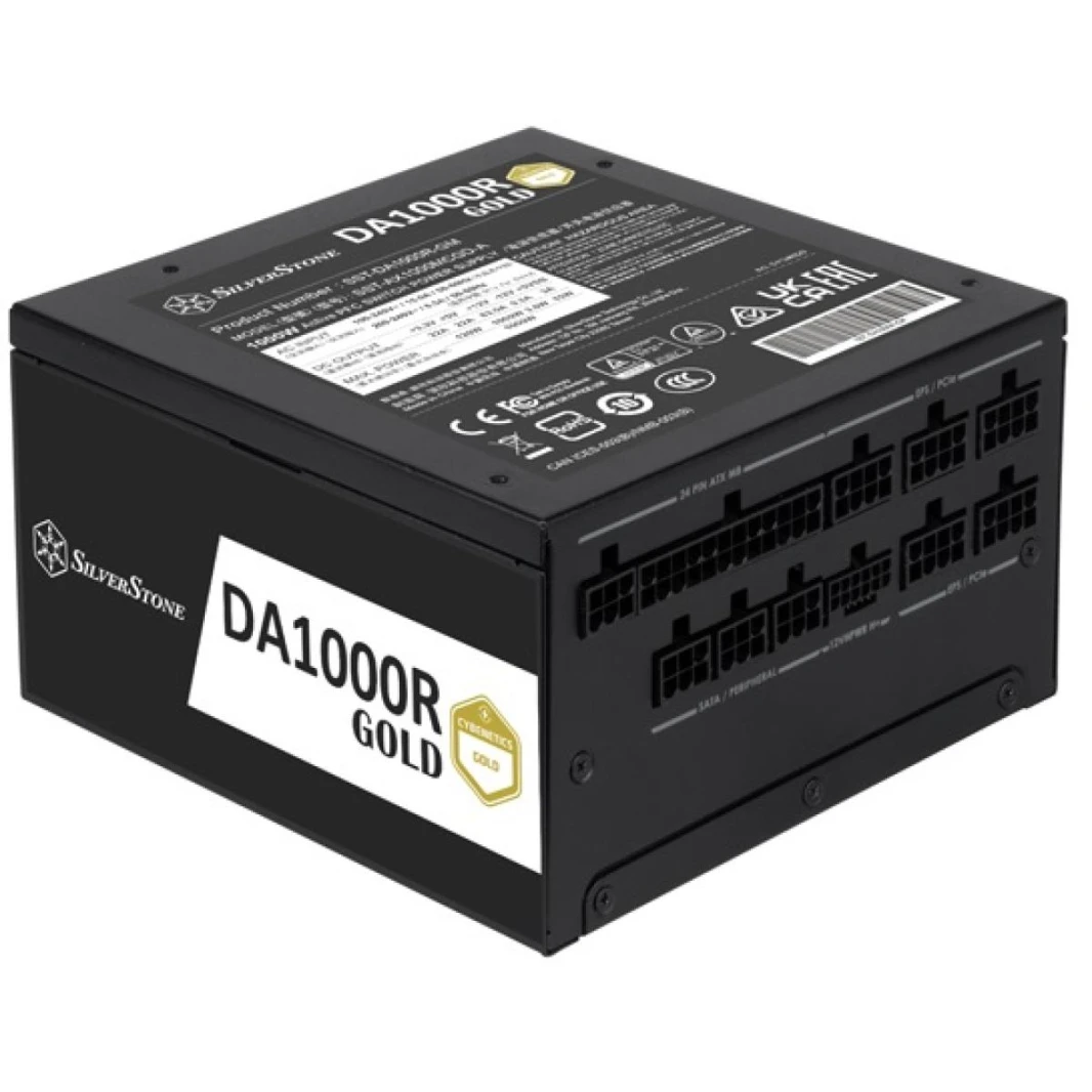 SilverStone DA1000R Gold 1000W (ATX 3.0) PCIE 5.0 (12VHPWR) 80 Plus Gold وحدات كاملة - مزود طاقة عالي الأداء