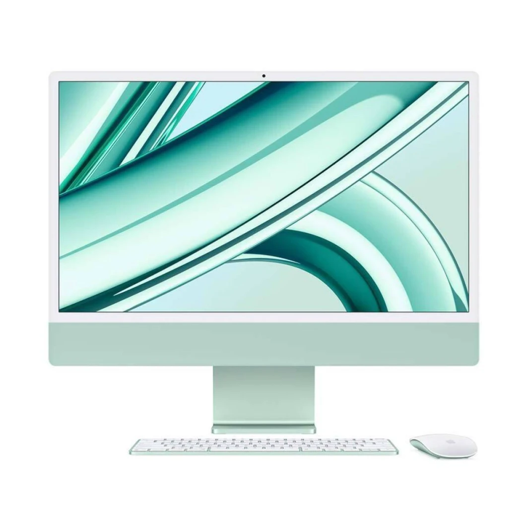 Apple iMac مقاس 24 بوصة مع شاشة Retina 4.5K شريحة Apple M3 مع وحدة معالجة مركزية 8 نواة ووحدة معالجة رسومات 10 نواة وذاكرة وصول عشوائي سعتها 8 جيجابايت ومحرك أقراص SSD سعة 512 جيجابايت