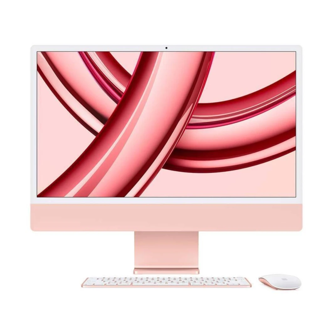 Apple iMac مقاس 24 بوصة بشاشة Retina 4.5K شريحة Apple M3 مع وحدة معالجة مركزية 8 نواة ووحدة معالجة رسومات 10 نواة وذاكرة وصول عشوائي سعتها 8 جيجابايت ومحرك أقراص SSD سعة 256 جيجابايت