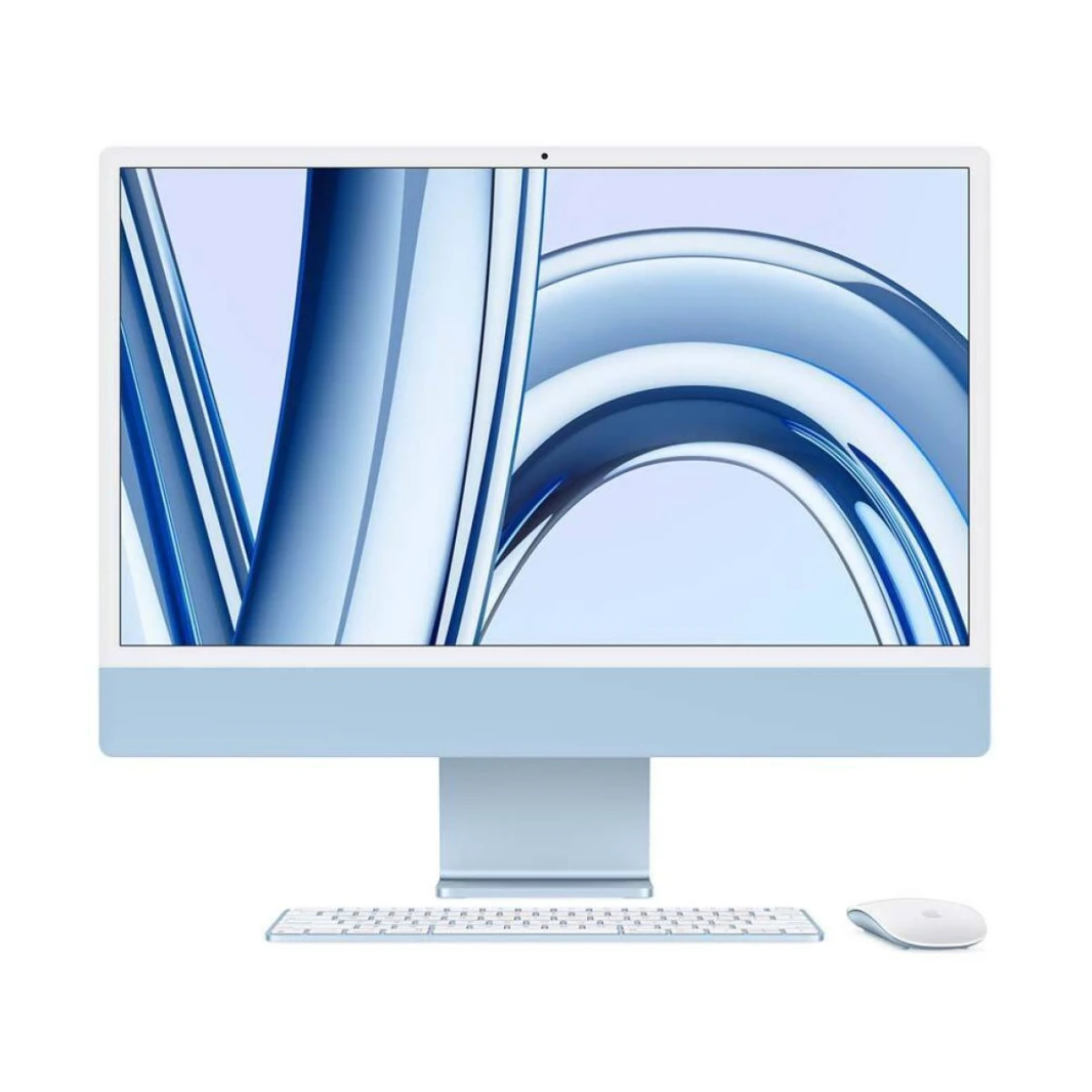 Apple iMac 24 بوصة بشاشة Retina 4.5K شريحة Apple M3 مع وحدة معالجة مركزية 8 النواة ووحدة معالجة رسومات 8 النواة وذاكرة وصول عشوائي سعتها 8 جيجابايت ومحرك أقراص SSD سعة 256 جيجابايت