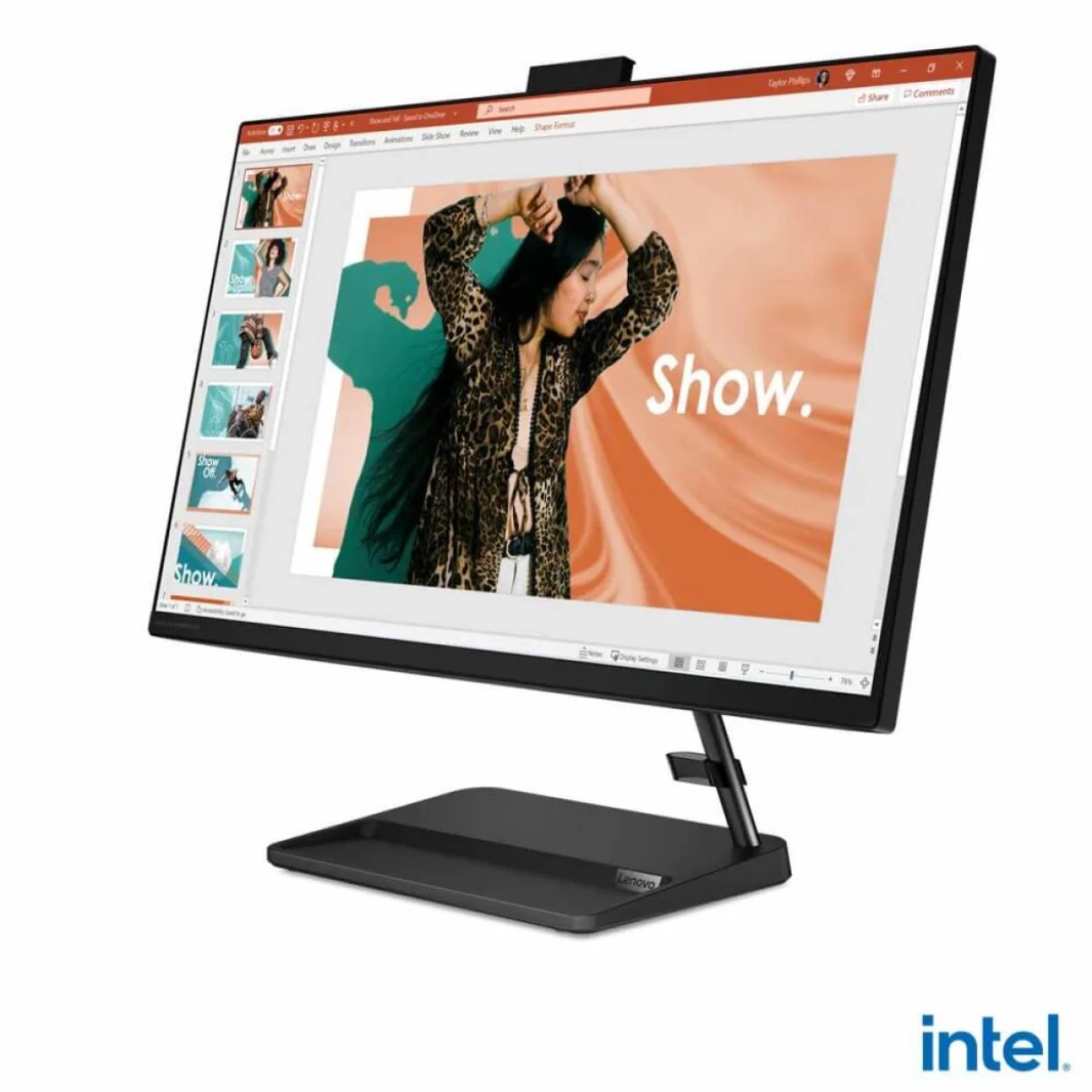 Lenovo IdeaCentre AIO 3 24IAP7 كمبيوتر الكل في واحد 24 بوصة FHD IPS غير لمس، الجيل الثاني عشر Intel Core i5-12450H، Intel® UHD Graphics، ذاكرة الوصول العشوائي DDR4 8 جيجابايت، 256 جيجابايت M.2 PCIe NVME - أسود