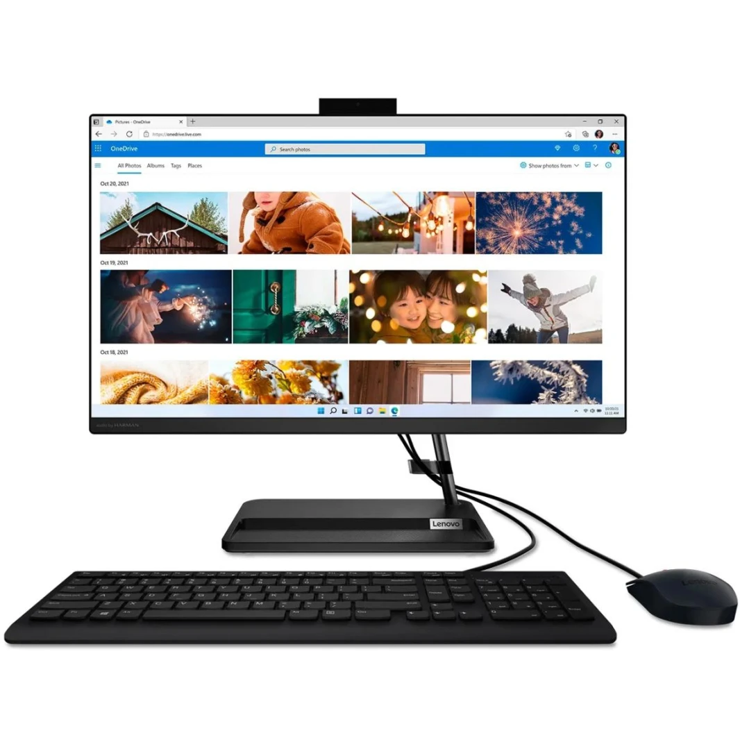 Lenovo IdeaCentre AIO 3 24IAP7 كمبيوتر الكل في واحد 24 بوصة FHD IPS غير لمس، الجيل الثاني عشر Intel Core i5-12450H، Intel® UHD Graphics، ذاكرة الوصول العشوائي DDR4 8 جيجابايت، 256 جيجابايت M.2 PCIe NVME - أسود