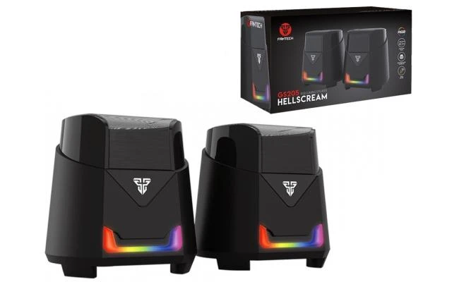 FANTECH HELLSCREAM GS205 RGB سلكي USB 2.0 سماعات الألعاب والموسيقى المحمولة مع صوت محيطي 360 درجة