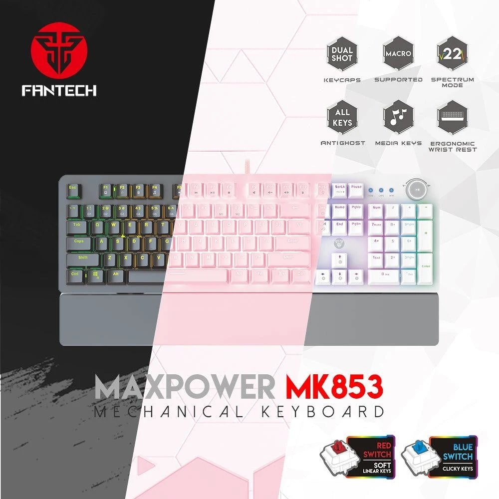 FANTECH MAXPOWER MK853 V2 لوحة المفاتيح الميكانيكية