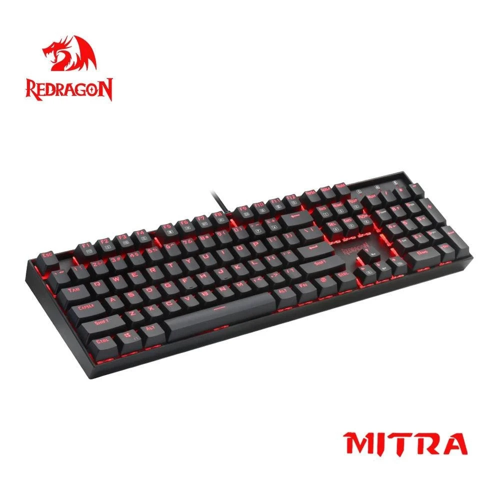 لوحة مفاتيح ميكانيكية بإضاءة خلفية MITRA RGB من Redragon K551-1 مع مفاتيح زرقاء