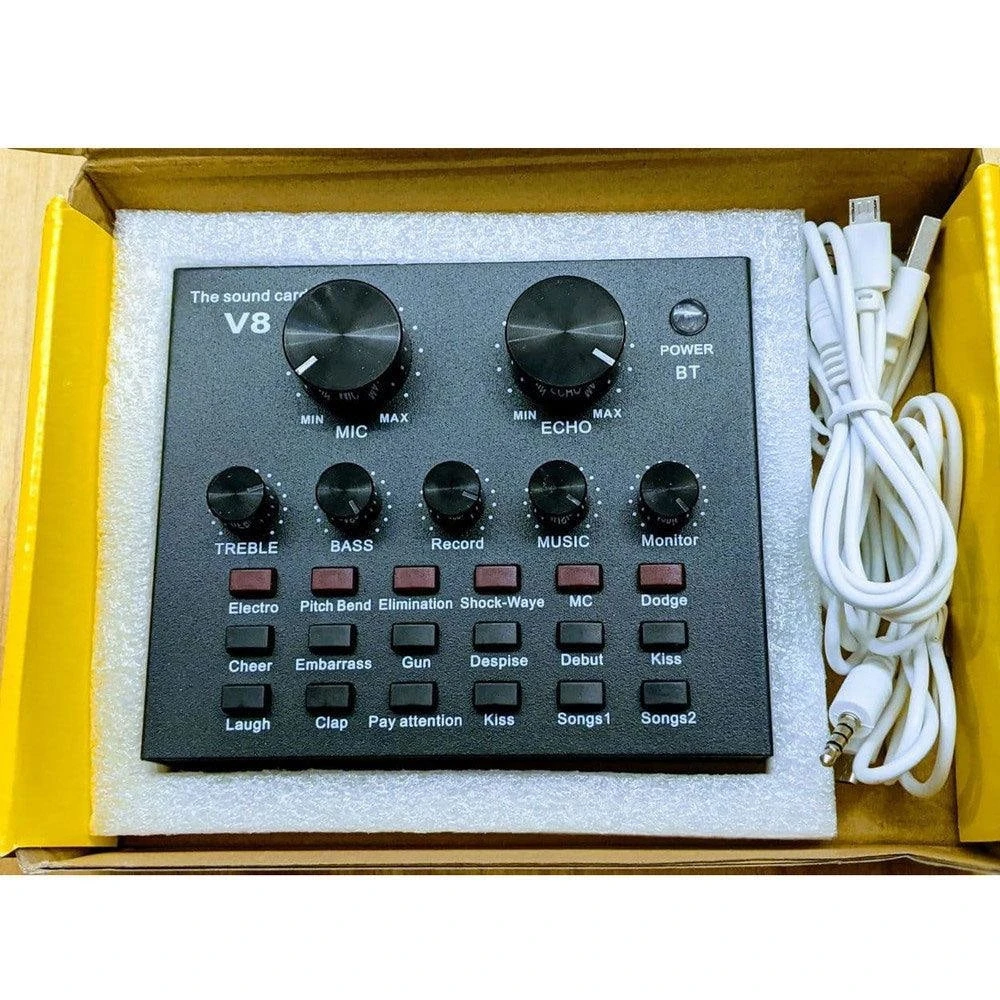 بطاقة الصوت V8 Mixer Bluetooth SoundCard V8 Audio SoundCard