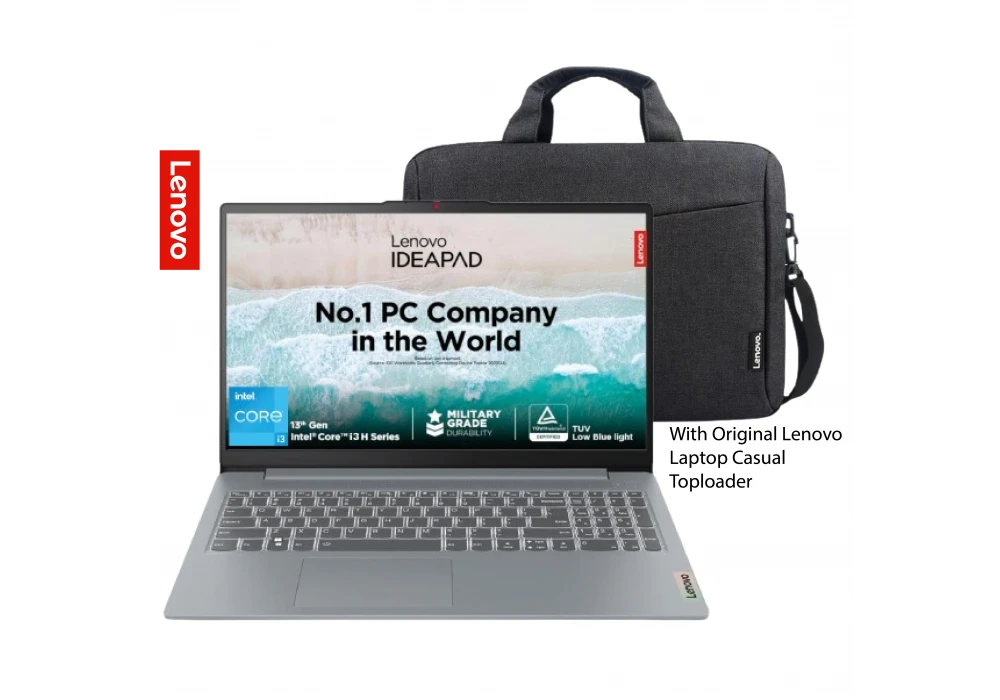 lenovo NEW IdeaPad Slim 3 (2024) 13th Gen Intel Core i3 1305U, 8GB DDR5, 256GB SSD & 15.6" FHD IPS with Laptop Casual Toploader - Gray