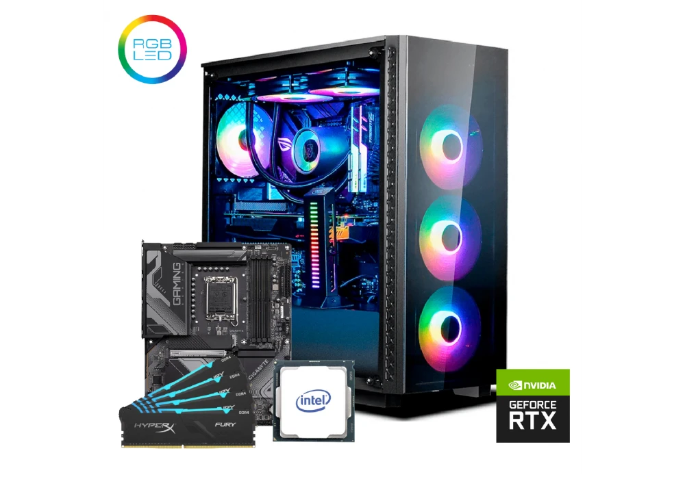 GTS 3s Gaming  Desktop - Intel Core i7-12700F - RTX 3050 8GB / 16 DDR4 / 500 GB SSD - 12th Generation