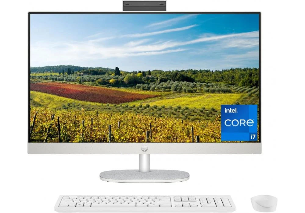 HP AIO All-in-One Desktop PC 27-cr0006ne, Intel Core i7-1355U, 16 GB DDR4, 1 TB SSD, 27-inch FHD Display IPS, micro-edge,   Shell white| 13th Generation