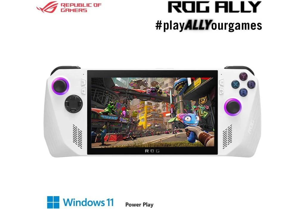 NEW Gaming Handheld ASUS ROG Ally , AMD Ryzen Z1 Processor 16GB 512GB SSD, AMD Radeon, 7-inch 120Hz/, Gorilla Glass DXC, Touch Screen, WINDOWS 11 HOME - White