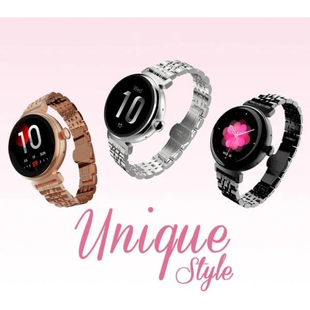 HiFuture Woman Future Aura AMOLED Wireless Calling Bluetooth SmartWatch - Rose Gold