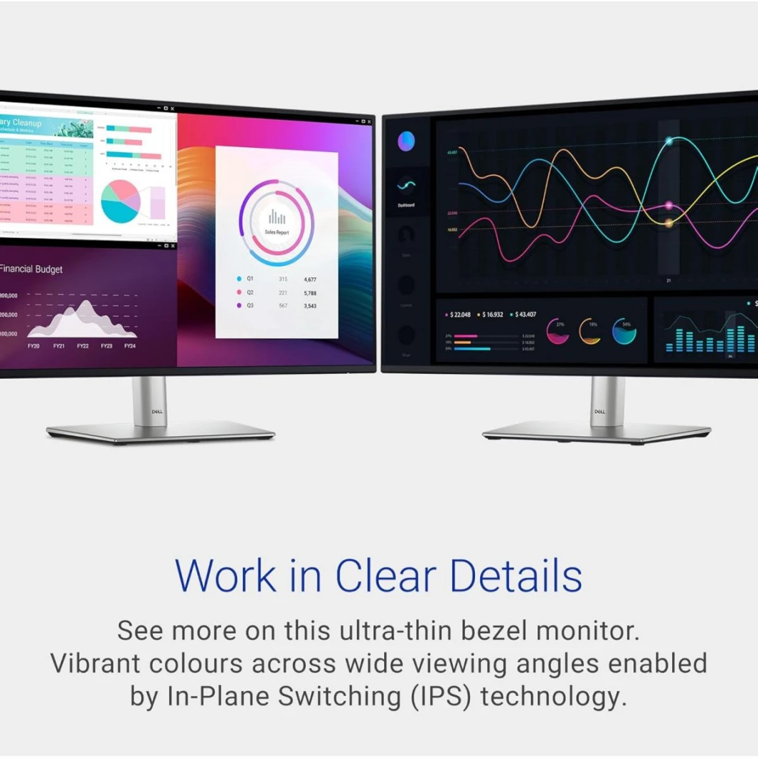 NEW Dell Monitor P2725H 27 Inch Full HD (1920x1080) , 300 nits Brightness, 100Hz, IPS, 16.7 M, 5ms, 99% sRGB, USB-C, DisplayPort, HDMI, VGA, 4x USB