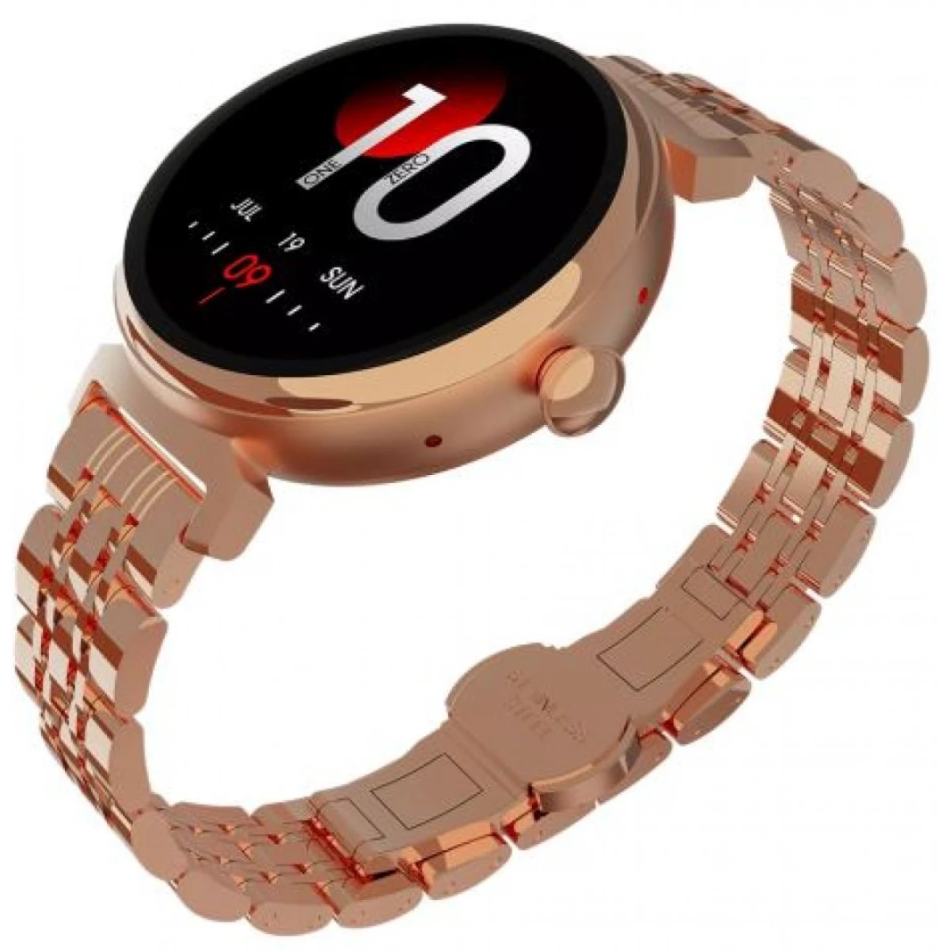 HiFuture Woman Future Aura AMOLED Wireless Calling Bluetooth SmartWatch - Rose Gold