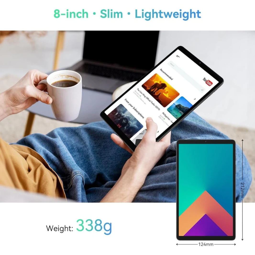 Blackview Tab 60 | 8.68-inch Unisoc T606 Octa-core | Ram 6GB + Storage 128GB | 6050mAh Widevine L1 Support Android Tablet PC  / 4G LTE With FREE BT KEYBOARD