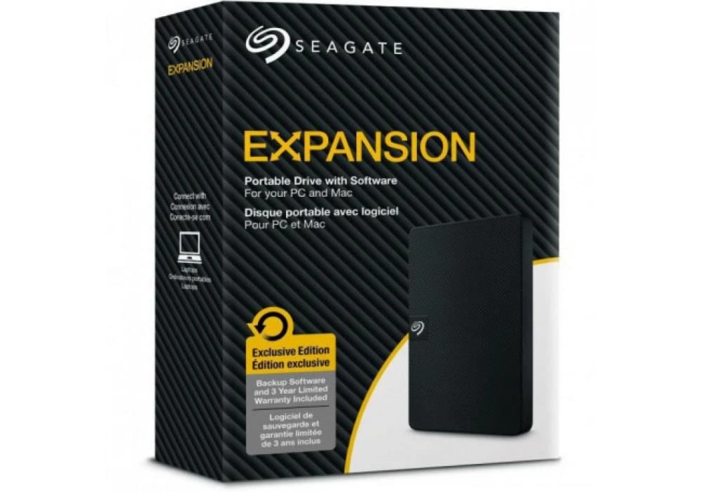 External Seagate Expansion  4TB, Portable HDD USB 3.0 Micro-B -BLACK