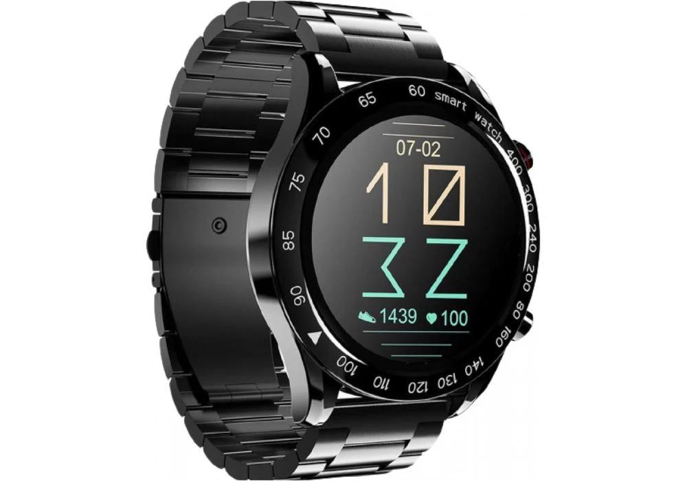 HiFuture FutureGo PRO Stainless-Steel Smartwatch 1.32" FHD large screen Waterproof - in Silver Black