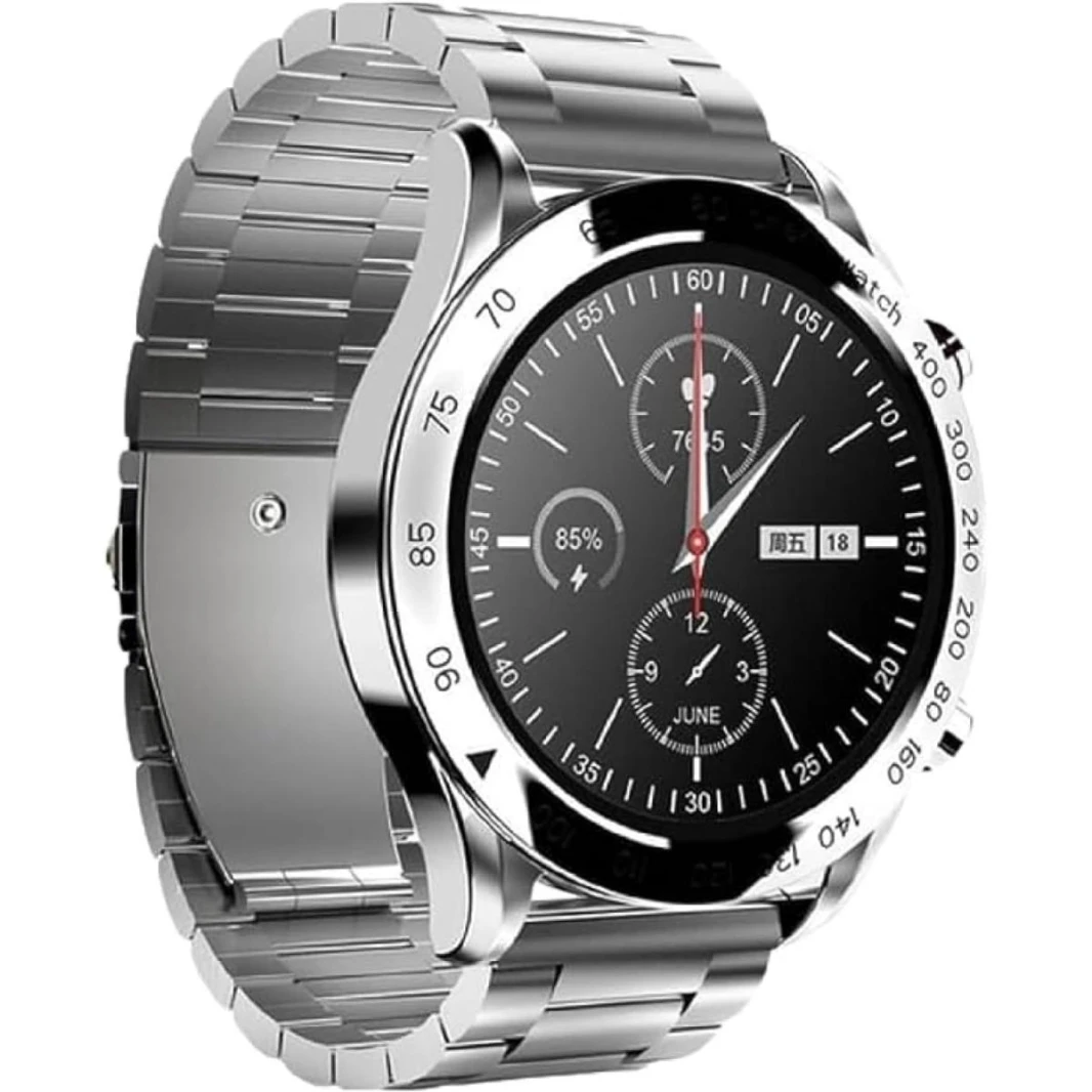 HiFuture FutureGo PRO Stainless-Steel Smartwatch 1.32" FHD large screen Waterproof - in Silver Black