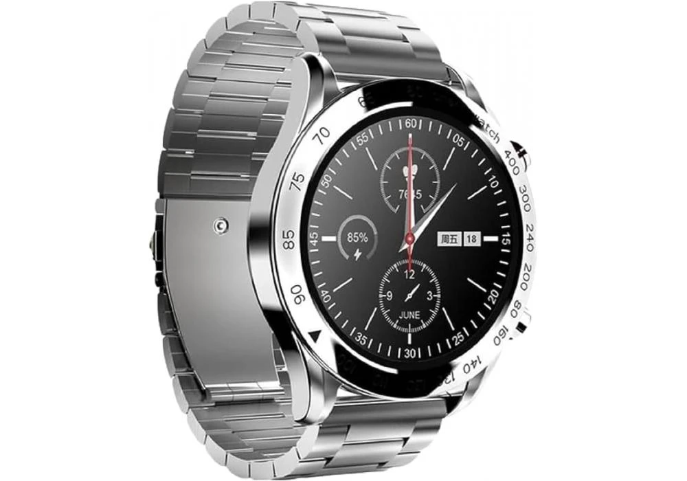 HiFuture FutureGo PRO Stainless-Steel Smartwatch 1.32" FHD large screen Waterproof - in Silver