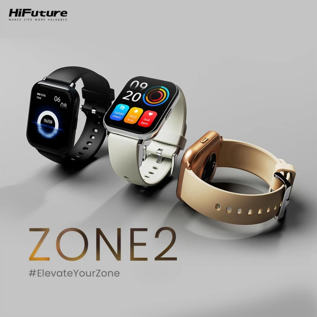 HiFuture ZONE 2 Smartwatch 1.96 inch Display, Bluetooth Call, IP68 Waterproof, 24/7 True heart rate & Blood oxygen sensor Up to 7 days daily use, 100+ Sports Mode - Pink