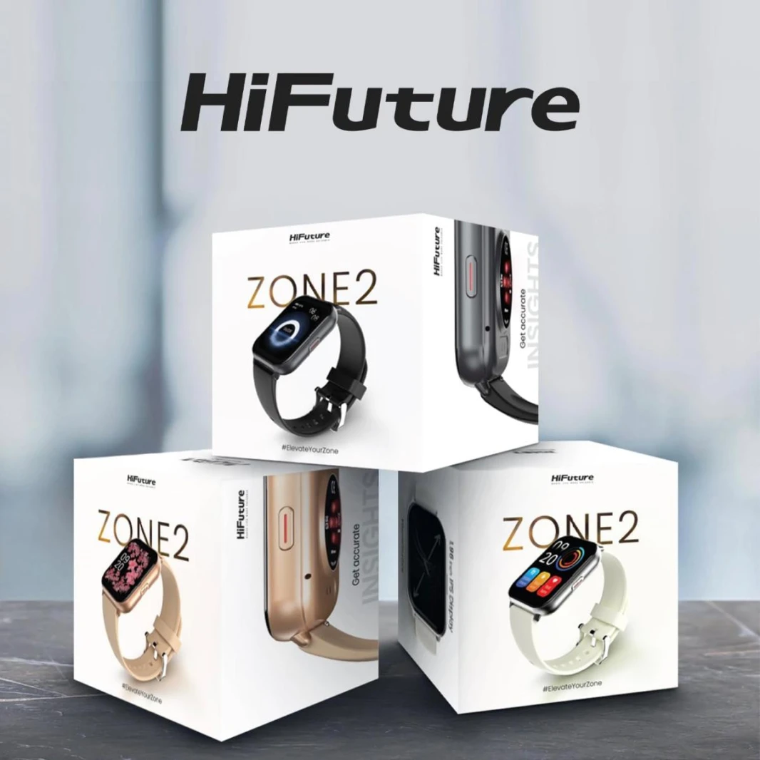 HiFuture ZONE 2 Smartwatch 1.96 inch Display, Bluetooth Call, IP68 Waterproof, 24/7 True heart rate & Blood oxygen sensor Up to 7 days daily use, 100+ Sports Mode - Pink