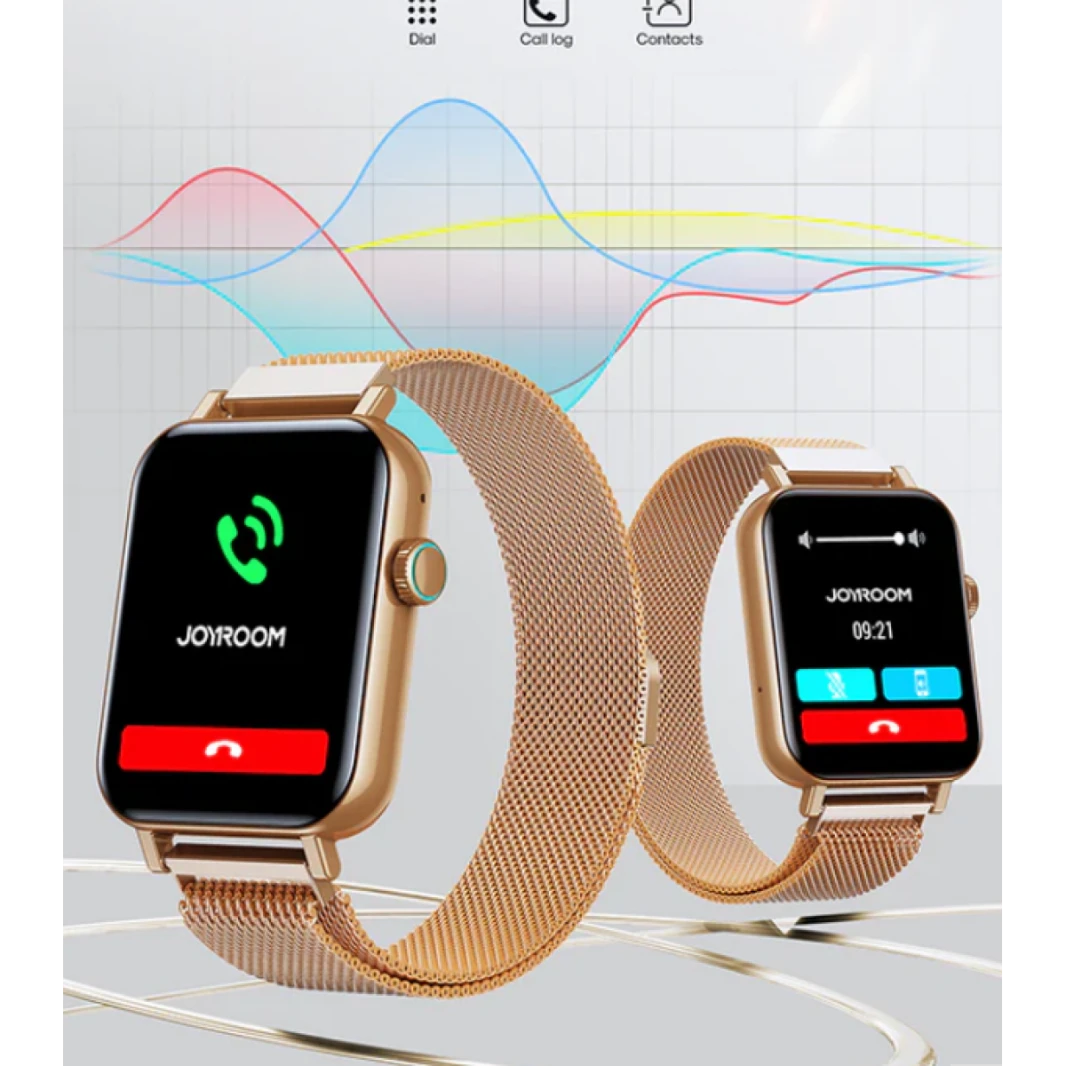 JOYROOM JR-FT5 Fit-Life Series Smart Watch (Answer/Make Call) Black Apple IOS, Android - Gold Rose - 18 Months Warranty