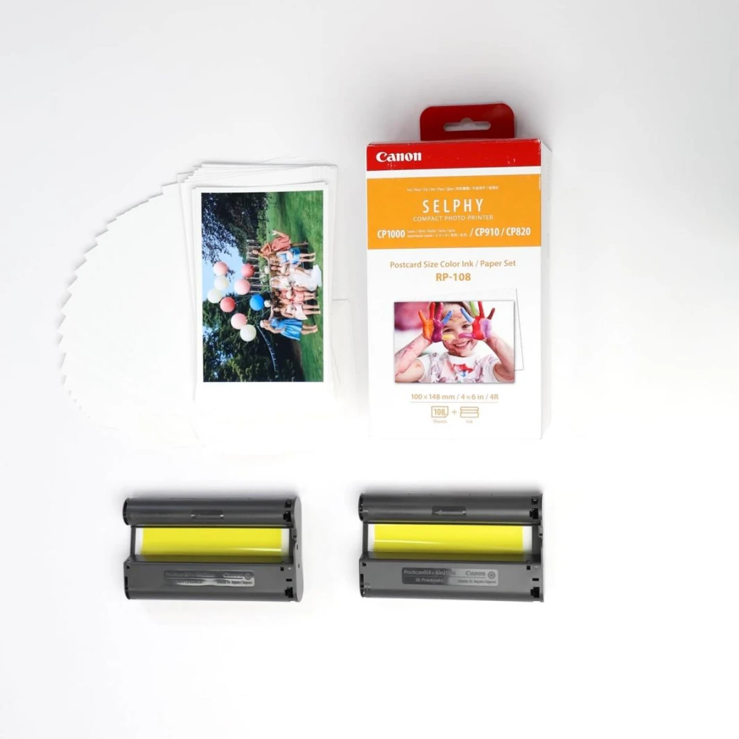 Canon RP-108 Color Ink/Paper Set, Compatible with Selphy CP910/CP820/CP1200/CP1300