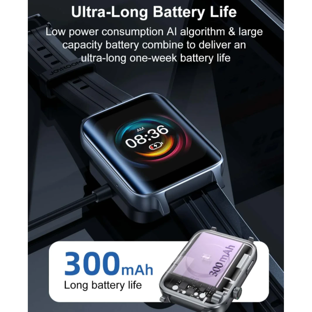 Joyroom JR-FT6 Smart Watch (Make/Answer Call)  Battery capacity 300mAh - IPS Screen Apple IOS, Android - 1Year Warranty