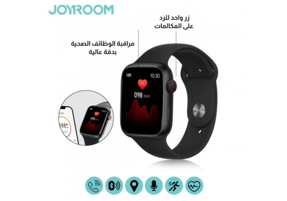 Joyroom Smart Watch  JR-FT4-PRO Water Resistance Android & Apple IOS  Black 18 Months Warranty