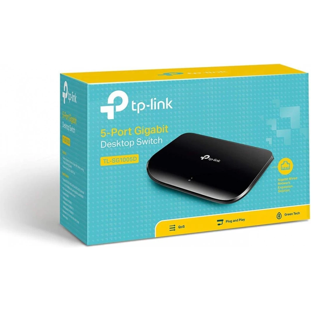 TP-LINK Desktop Switch 5-Port Gigabit TL-SG1005D, Fanless | Traffic Optimization