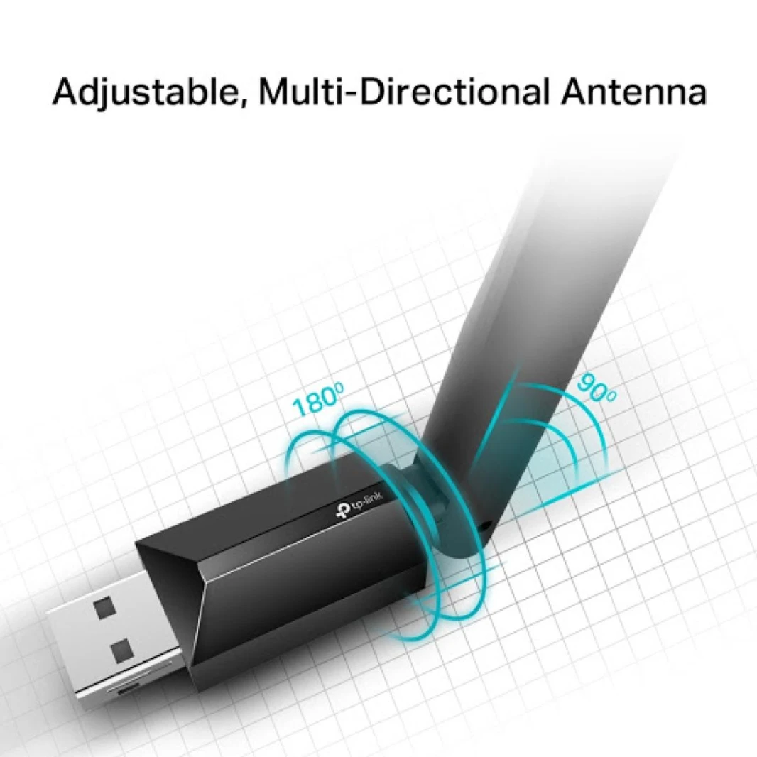 TP LINK AC600 High Gain Dualband USB WLAN Adapter with 5dBi Antenna (up to 433 Mbit/s to 5GHz and 200 Mbit/s to 2.4GHz USB Adapter