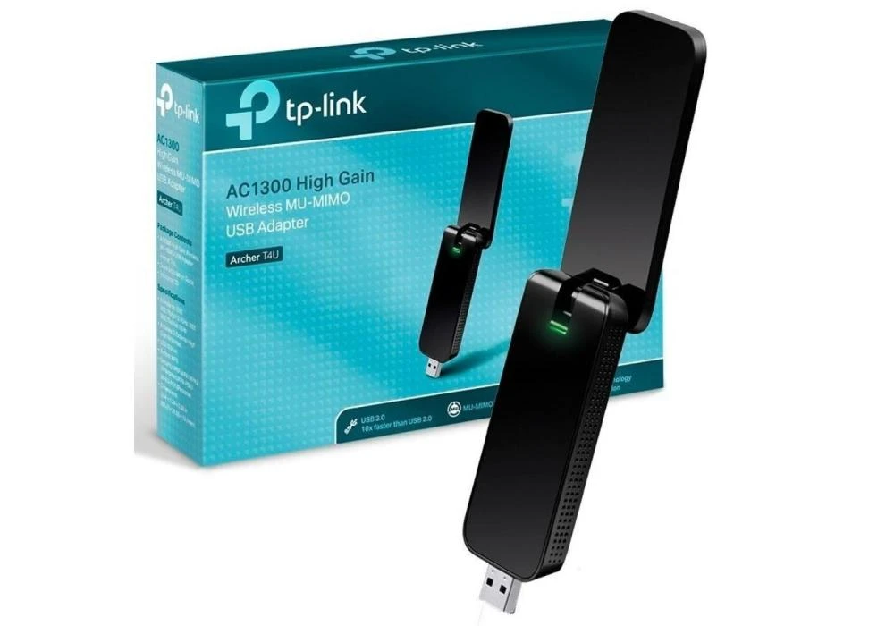 TP-Link ARCHER T4U AC1300 Wireless USB Adapter  | Dual Band MU-MIMO Wireless Network Dongle with Foldable High Gain Antenna