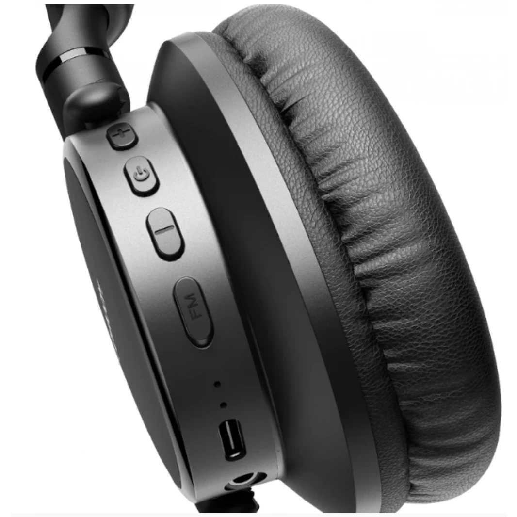 Joyroom JR-OH1 Foldable Wireless Over Ear Headphones Pure Bass Sound With Noise Cancelling Microphone Bluetooth Headset Black / 18 Months Warranty