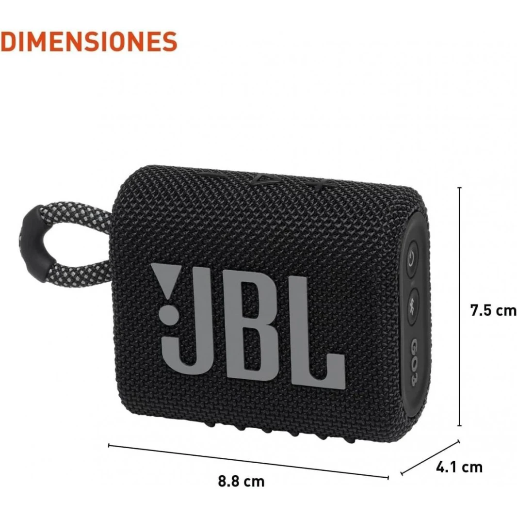 JBL Go 3 Portable Splashproof Wireless Bluetooth Up-to 5 Hours Of Play Time IP67 Dustproof Outdoor Bluetooth Speaker  Ultra-Compact Size