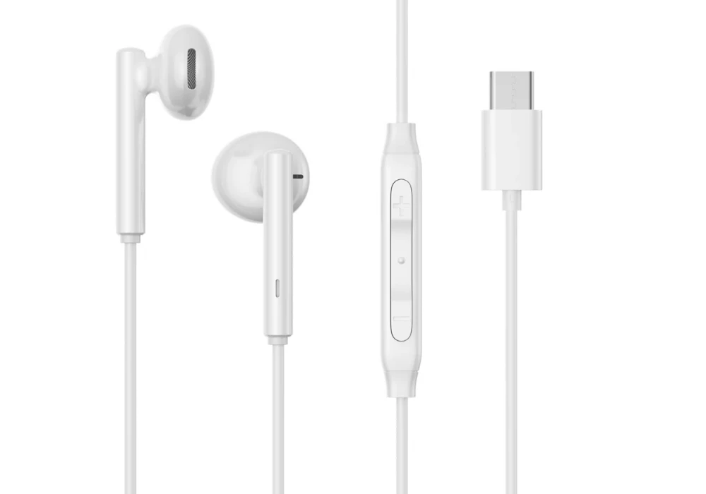 Joyroom JR-EC05 TYPE-C Series Half In-Ear Wired Earphones-White for iPhone 15 & Samsung