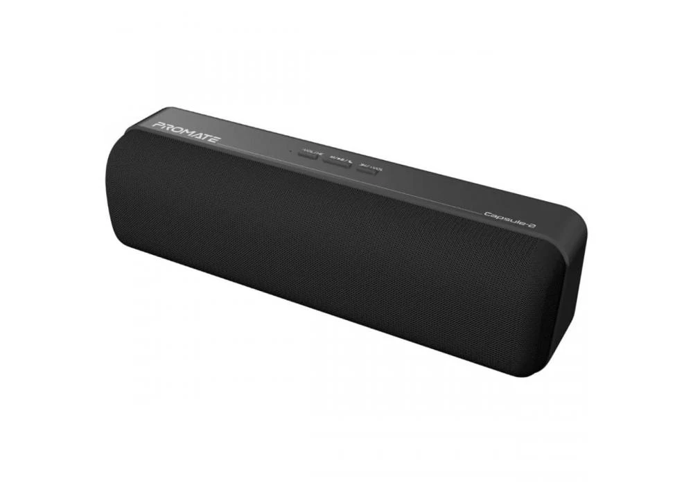 Promate Capsule-2 Bluetooth Speaker, Powerful 6W Speaker with Exceptional HD Sound Quality, Long Playtime- Black