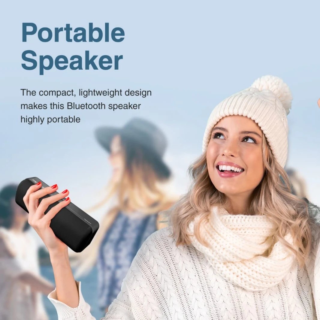 Promate Capsule-2 Bluetooth Speaker, Powerful 6W Speaker with Exceptional HD Sound Quality, Long Playtime- Black