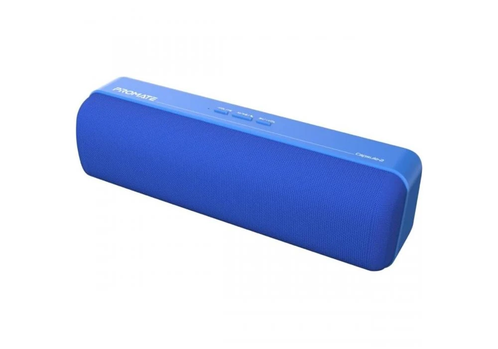 Promate Capsule-2 Bluetooth Speaker, Powerful 6W Speaker with Exceptional HD Sound Quality, Long Playtime- Blue