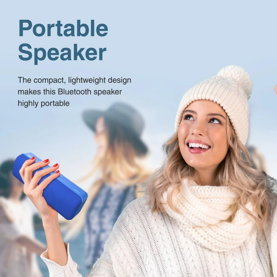 Promate Capsule-2 Bluetooth Speaker, Powerful 6W Speaker with Exceptional HD Sound Quality, Long Playtime- Blue