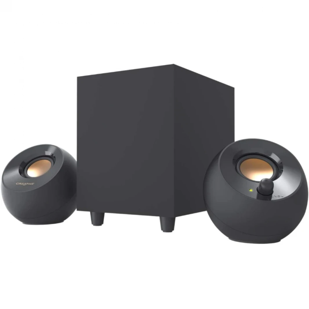 Creative Pebble Plus 2.1 Speakers/Sub USB Powered Desktop Speakers Up-to 16W Peak & Elevated Wide Surround, Far Field Drivers