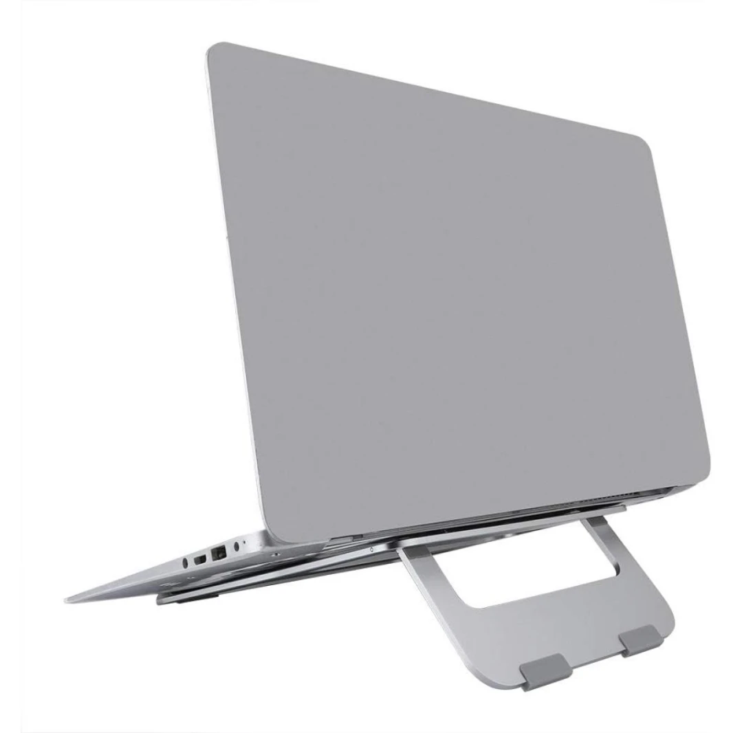 Laptop Holder, Aluminum Alloy Practical Portable Foldable Desktop PC Stand with Cables Storage Hole for Desktop Laptop