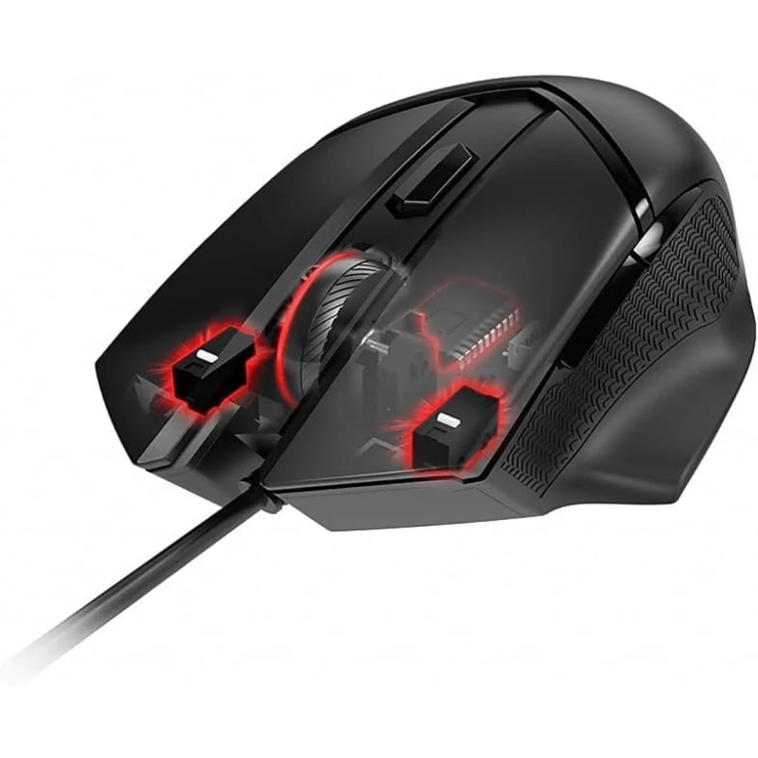 MSI Clutch GM20 Elite Gaming Mouse, 6400 DPI, 20M+ Clicks OMRON Switch, Optical Sensor, Adjustable Weights, Ergonomic Right Hand Design, RGB Mystic Light