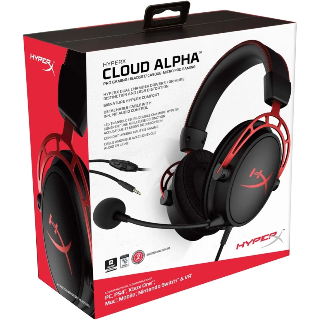 سماعة HP Hyperx Cloud Alpha Gaming Dervers Dual Ramber Drivers Legendary Comfor