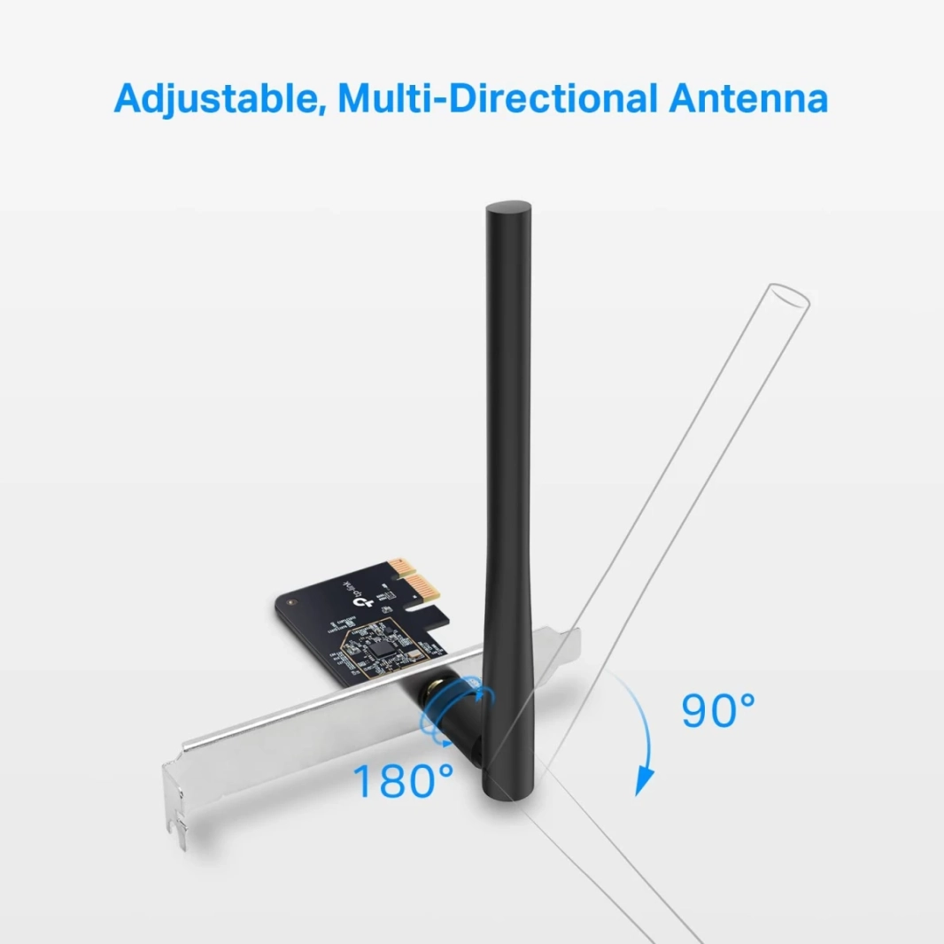 TP-Link Archer T2E AC600 PCIe WiFi Card ثنائي النطاق هوائي لاسلكي عالي الكسب