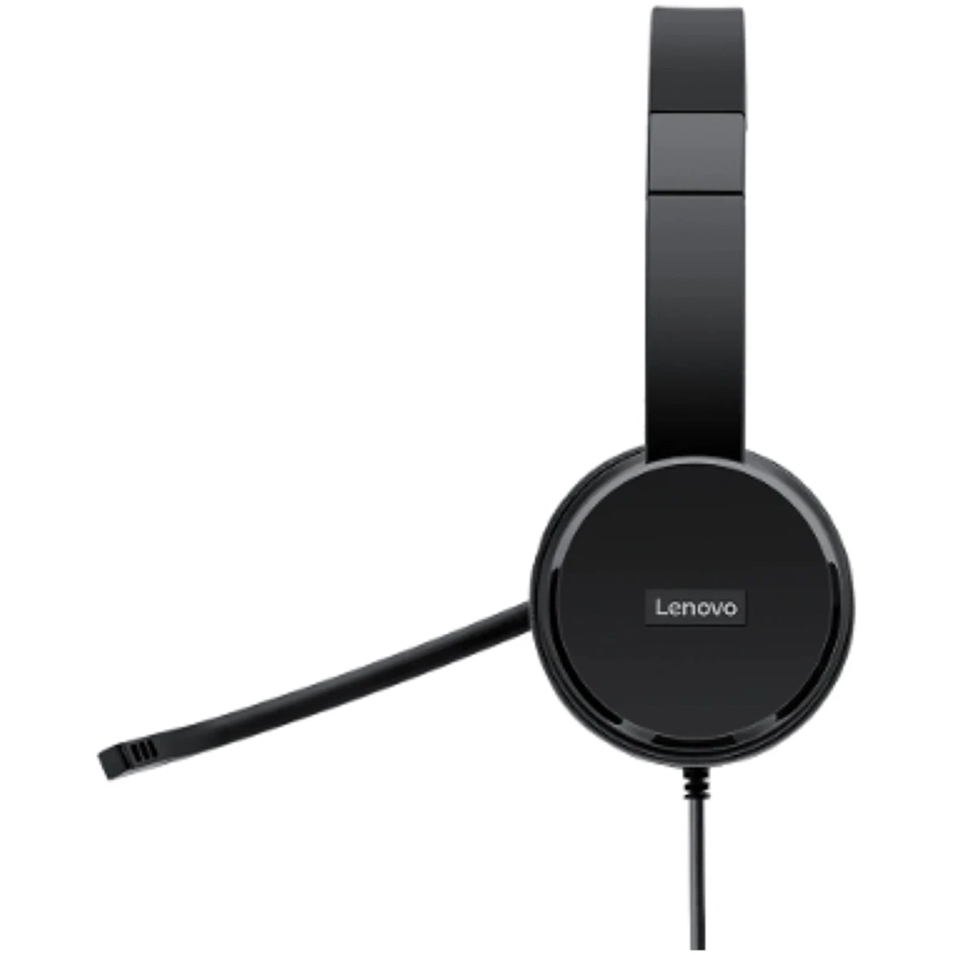 Lenovo 100 STEREO TANANOG TELAG USB 180 ° BOOM MECROPHONE -FOAM EARCUPS - Black